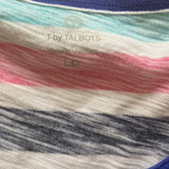 Talbots Striped Tank Top with Gathered Sides - Picture 2 of 6